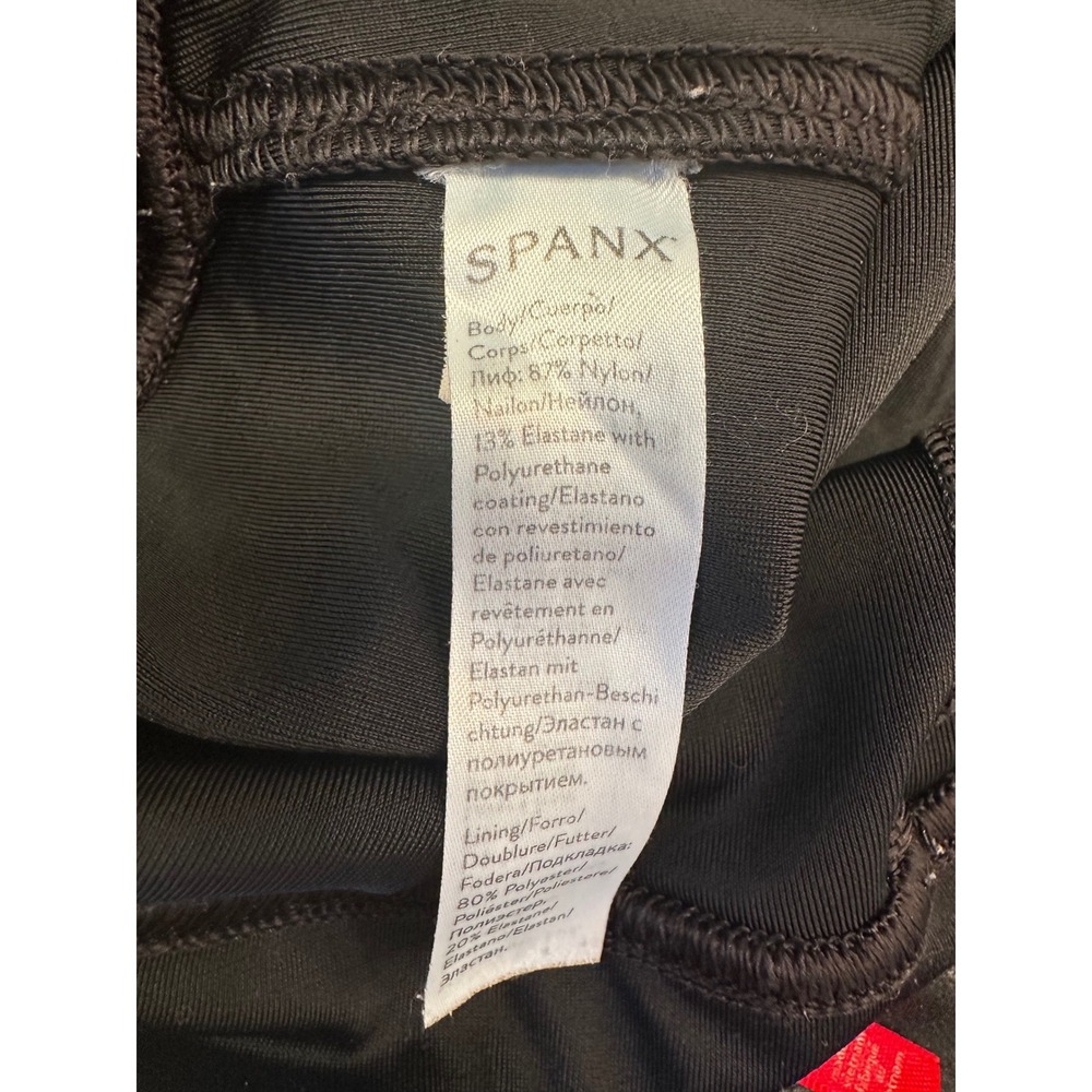 Spanx Faux Leather Moto Leggings Very Black High Waisted Ribbed Sz M City Goth - Picture 7 of 8